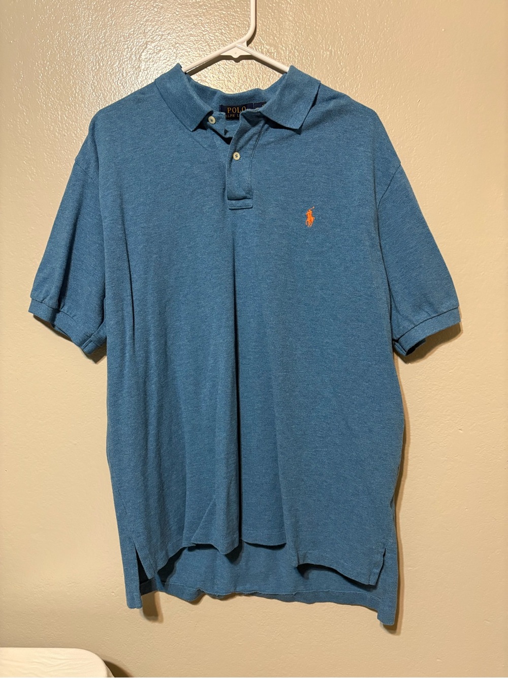 Men’s Ralph Lauren Teal Blue Polo with Orange Pony‎ Size XL